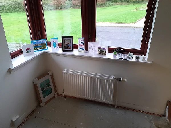 View of my lounge with good luck cards