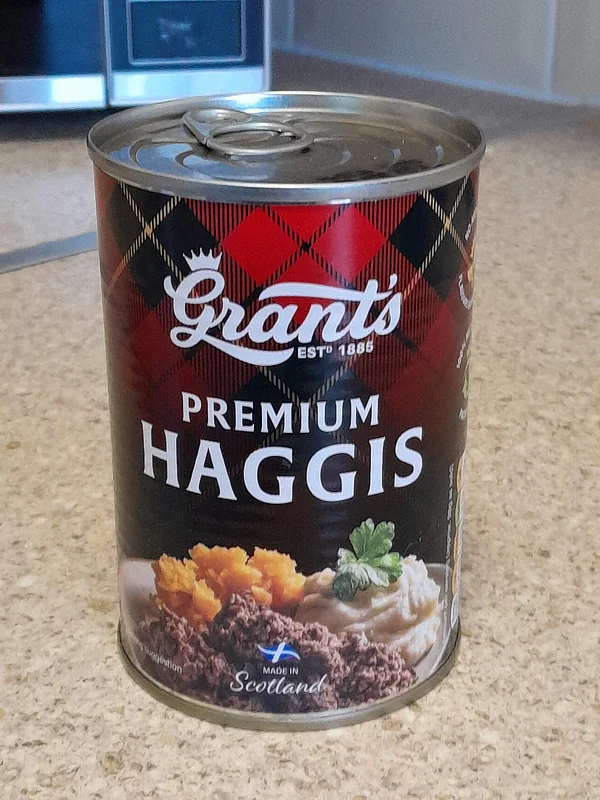 Haggis tin A tin of haggis