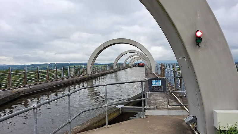 The boat entrance to the Falkirk Wheel The boat entrance to the Falkirk Wheel